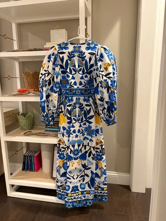 Vibrant Blue & Yellow Floral Maxi Dress - Picture 2 of 3